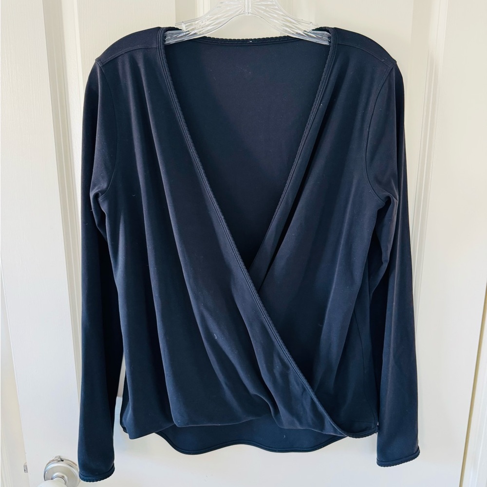 EUC classic Lulu Lemon Black Wrap Top